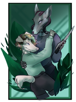 Shaded halfbodies plus prop